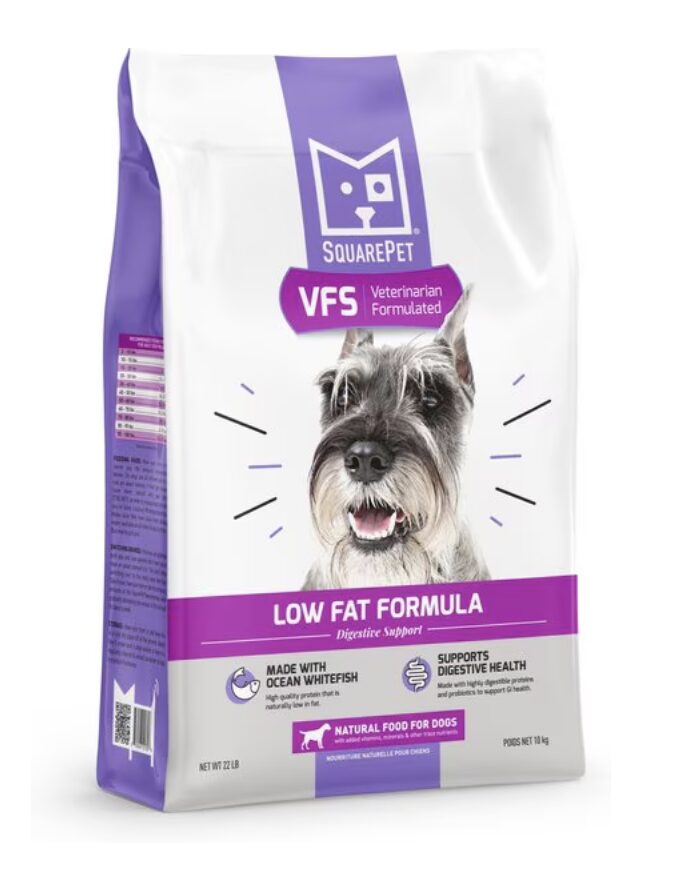 Best Low Fat Dog Food For Dogs With Sensitive Stomachs: SquarePet VFS Digestive Support Low Fat Formula Dry Dog Food - Best Low Fat Dog Foods