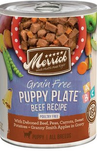 Best Wet Puppy Food to Mix with Dry: Merrick Grain-Free Puppy Plate Beef - Best Wet Puppy Food