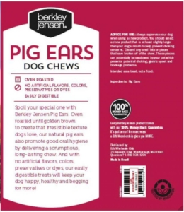 Berkley Jensen Pig Ear Dog Chews Sold at BJ s Wholesale Club Recalled Dog Food Advisor