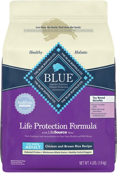 Blue Buffalo Life Protection Toy Breed Adult Chicken & Brown Rice - Best Dog Food for Miniature Schnauzers