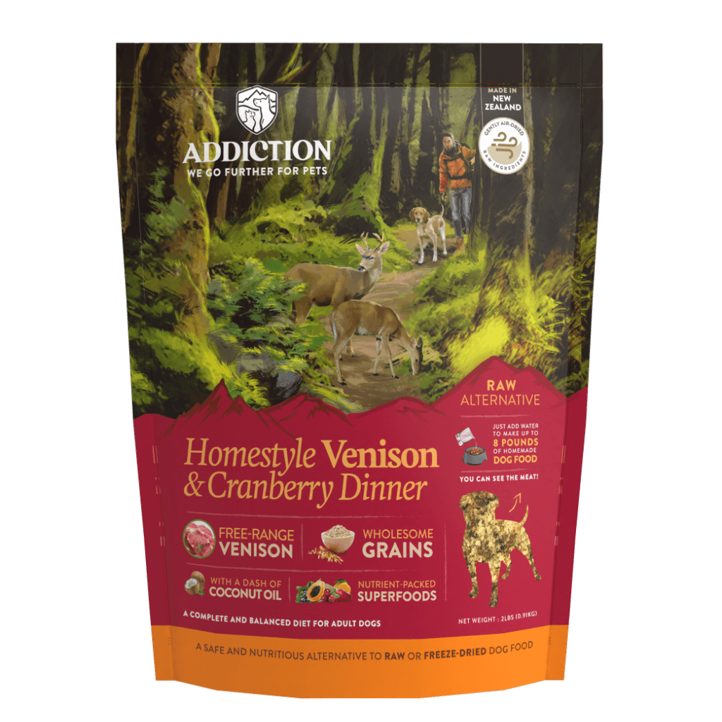 Addiction Homestyle Venison & Cranberry Dinner Raw Dehydrated Dog Food - Best Dehydrated Dog Food