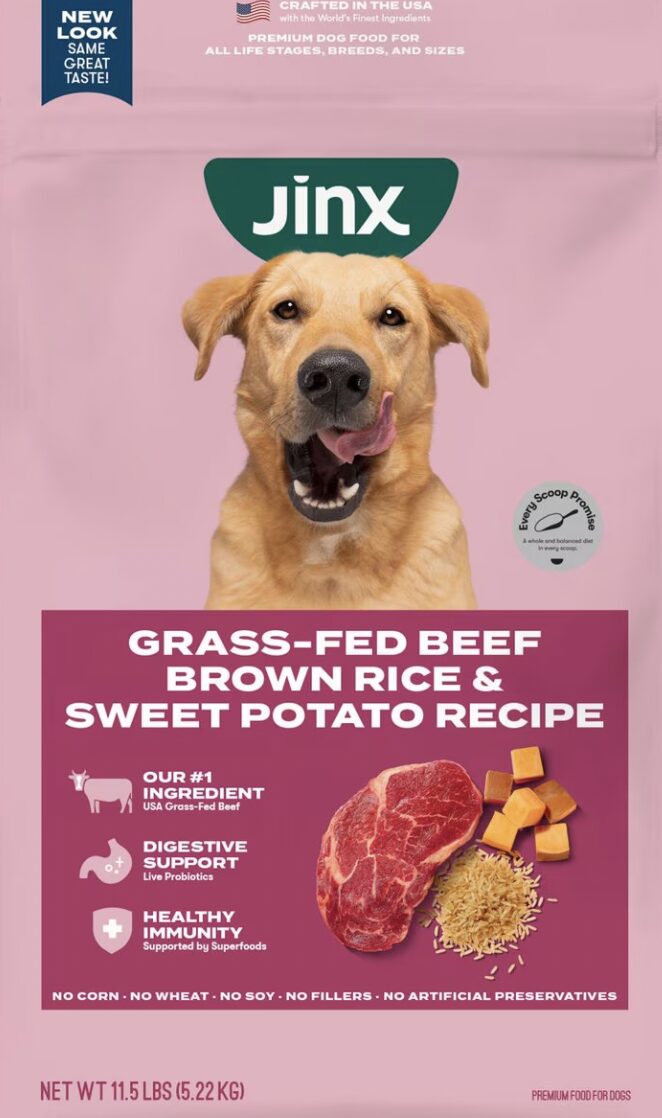 Jinx Grass-Fed Beef, Brown Rice and Sweet Potato Recipe - Best Beef Dog Food